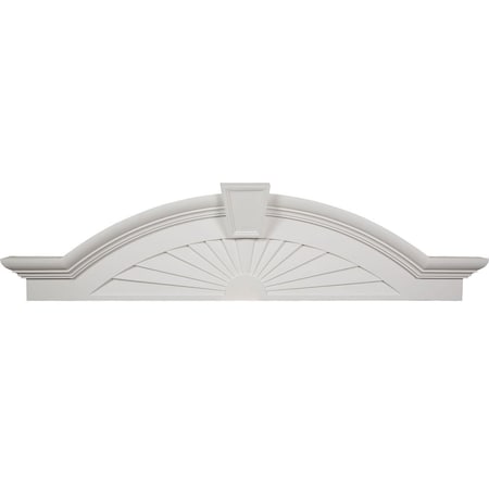 Ekena Millwork 62 1/2" Bottom Width x 68 1/8" Top Width x 17 3/8"H x 6 1/8"P Elliptical Sunburst with Trim Pediment PED68X17X06ST